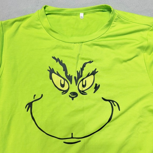 Grinch Face Holiday Graphic Tee XXL Long Sleeve‎ Christmas T-Shirt Funny Top - Picture 1 of 8